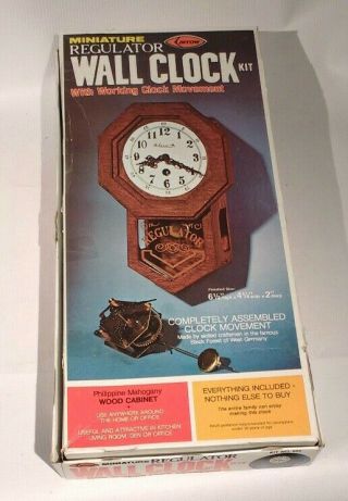 Arrow Miniature Regulator Clock Kit W/ Clock Movement 692 Vtg Box 1976