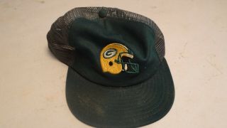 Rare Vintage Nfl Mesh Green Bay Packers Snapback Trucker Hat Cap Football Helmet