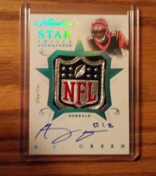 2018 Flawless A.  J.  Green Game - Nfl Shield On Card Auto 1/1 Rare