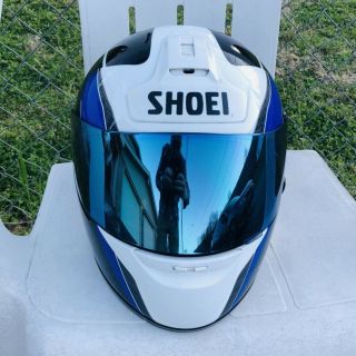 Vintage 1990’s Shoei Rf - 800 Motorcycle Helmet Sz L White Blue Black