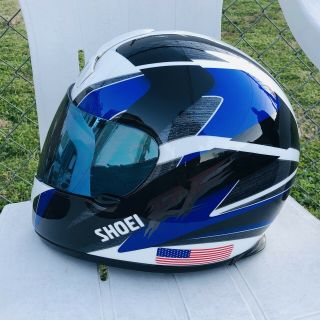 Vintage 1990’s Shoei RF - 800 Motorcycle Helmet Sz L White Blue Black 5