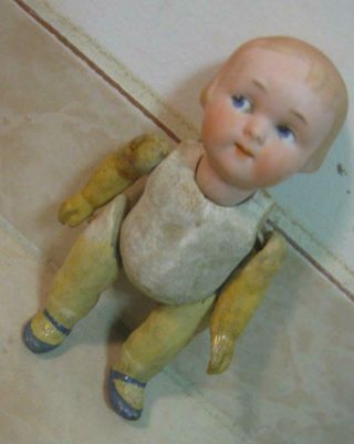 1940s ?? Early Vintage Antique Bisque Clay Type Doll 7 Inches Tall
