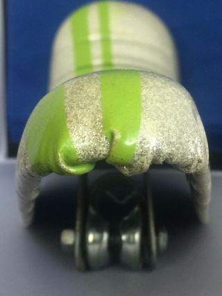 Vintage Troxel High Back Silver Glitter Lime Stripe Muscle Bike Banana Seat 8