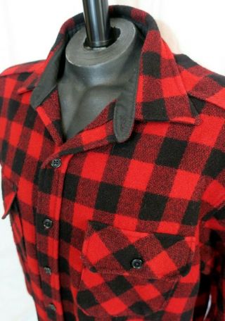 Vtg 1960s LL Bean Shirt Jacket Red Black Wool Lumberjack Size XL Tall USA 4