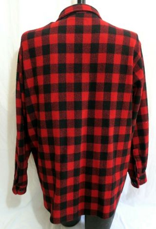 Vtg 1960s LL Bean Shirt Jacket Red Black Wool Lumberjack Size XL Tall USA 5