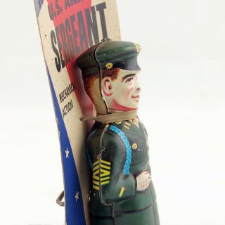 Vintage J.  Chein U S Walking Army Sergeant Tin Litho Toy Cardboard Card 6