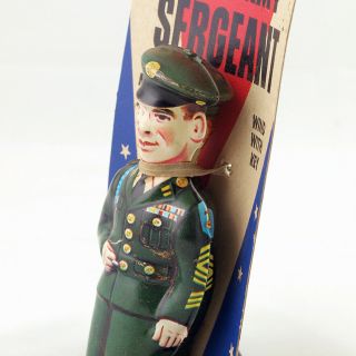 Vintage J.  Chein U S Walking Army Sergeant Tin Litho Toy Cardboard Card 7