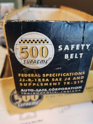 Vintage Seat Belts Black,  Not Have Box Bottoms And Directions 500 Supreme
