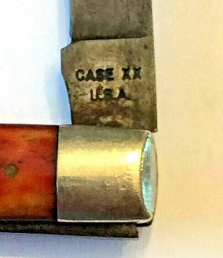 VINTAGE 1960’S CASE XX SLlMLINE TRAPPER RED BONE POCKET KNIFE SPEY BLADE RARE 3