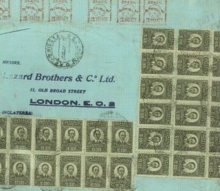 Brazil Cover Zeppelin 1933 Commercial Air Mail London Rare Very High Rate Ms4996