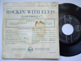 ELVIS PRESLEY rockin with Elvis vol 2 RARE BELGIUM EP VINYL p/s RCA 2