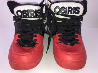Vtg Osiris Red Black White High Top Skate Shoes Sz 10.  5