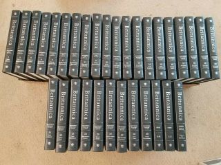Rare The Encyclopaedia Britannica 1989 Navy Leather 32 Vol Complete Set