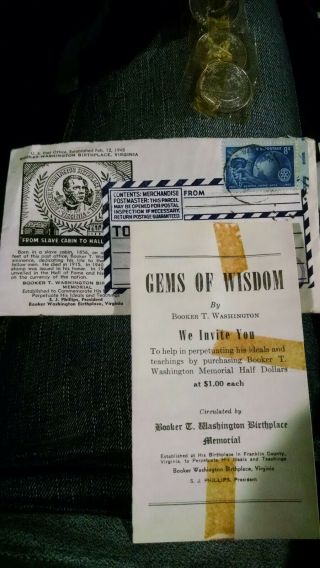 4 Vintage George W.  Carver Booker T.  Washington Memorial Half Dollar Uncirc 1954