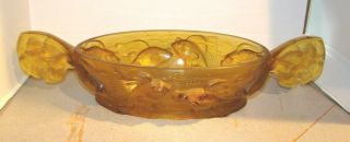 Rare Verlys Amber Goldfish Koi Fish 19 1/2 " Oval Centerpiece Console Bowl
