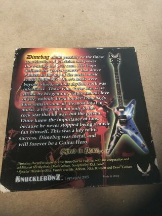 Dimebag Darrell / Pantera Guitar Hero Statue - Knucklebonz - RARE 4