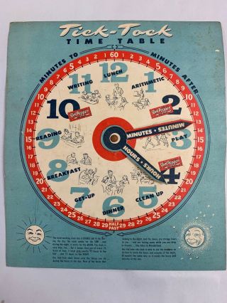 Vintage Dr Pepper Tick Tock Time Table