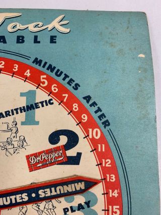 Vintage Dr Pepper Tick Tock Time Table 3