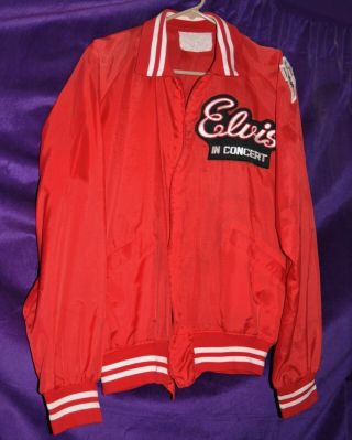 Vintage Elvis In Concert Red Satin Jacket Size Extra Large In Men 