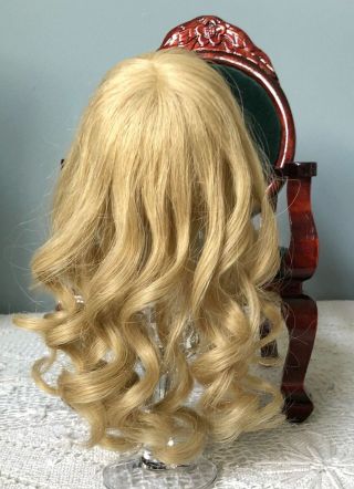 Vtg Nos Human Hair Doll Wig Very Long Blonde Curls 9 - 10 " 4 German/ French Bisque