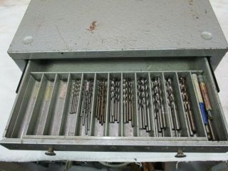 Vintage Huot 1 Stackable Cabinet Drill Bit Organizer Machinist Box FULL of BITS 3