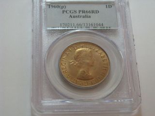 Australia Penny 1960 Pcgs Pr66rd Proof Coin Gem Choice Quality Rare