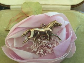 Antique Vintage Gold Filled Horse Running Charm Fob Drop