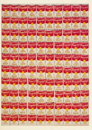 Andy Warhol - 100 Cans 1962 Vintage Visual Art Postcard 1986 - Rare Print Mistake