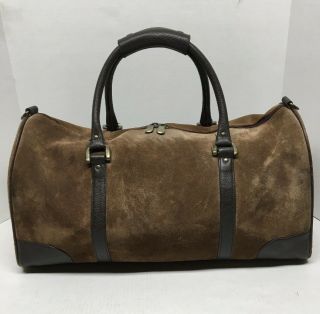 Vintage Leather Travel Duffle Luggage Carry On Overnight Holdall Weekend Bag