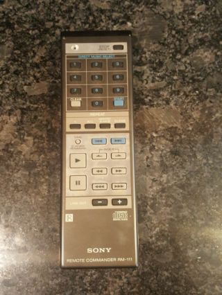 Vintage Sony Remote Commander Rm - 111 For Cdp - 501es Digital 1984 Cd Player Rare