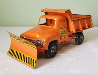Buddy L Toys Ford Cab Hydraulic Highway Maintenance Dump Truck W/plow 50s V Rare