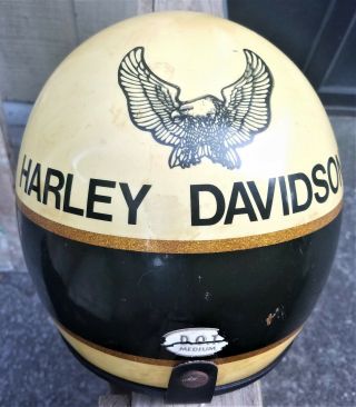 Vintage Harley Davidson Helmet With Gold Metal Flake