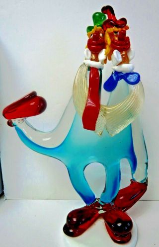 Murano Art Glass Large Very Rare Conjoined Clowns Never Have Seen One Before