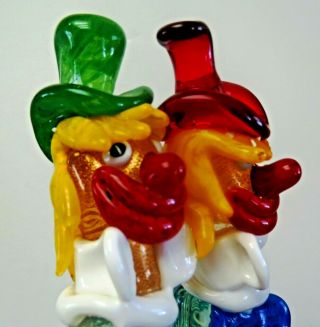 Murano Art Glass Large Very Rare Conjoined clowns Never have seen one before 9