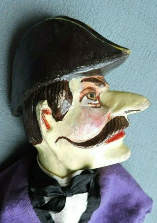 Vtg 1900 - 1910 Wood Carved Hand Puppet,  Policeman,  Punch & Judy,  Kasperle German