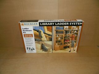 Rockler Classic/vintage Rolling Library Ladder - Track Hardware - Satin Black