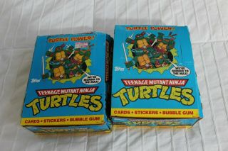 2 Boxes Vintage 1989 Topps Tmnt Teenage Mutant Ninja Turtles Wax Box Series 1