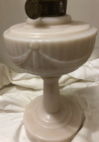 Vintage Aladdin Simplicity Alacite Oil Kerosene Lamp W/ Glass Shade & Hurricane