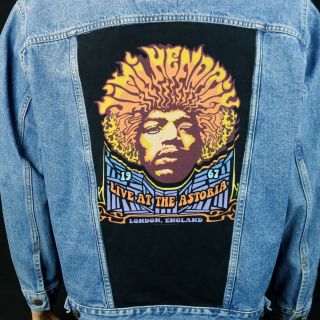 Jimi Hendrix Levis Jean Jacket Vtg Blue Denim Trucker Live At The Astoria Large