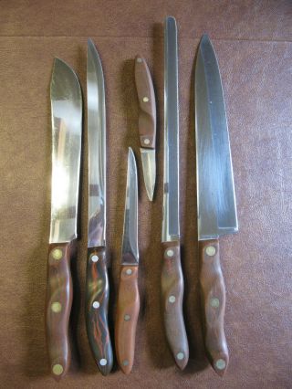 Vtg Cutco Knife Set,  Wall Holder,  Made Usa,  20,  21,  22,  24,  25,  & 1023