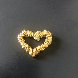 Christian Lacroix Vintage Brooch Gold Tone Heart Shaped Spring 1994