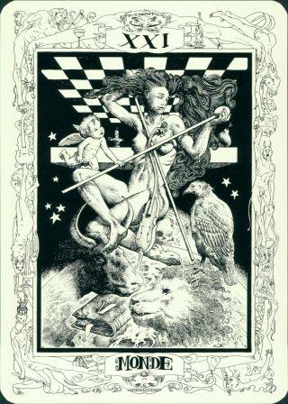 Tarot de Gruyeres - rare surrealist art tarot from 1993 by José Roosevelt 3