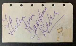 Josephine Baker Vintage Fountain Pen Autograph.