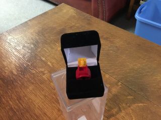 VINTAGE HOWDY DOODY POLLY PARROT JACK PREMIUM RING RED YELLOW FACE 3