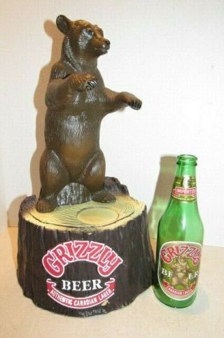 Vintage 1980s Standing Grizzly Bear Canadian Lager Beer Bar Promo Display Advert