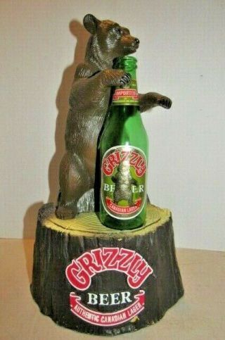 Vintage 1980s Standing Grizzly Bear CANADIAN LAGER BEER Bar Promo Display Advert 2