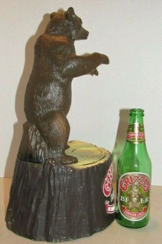 Vintage 1980s Standing Grizzly Bear CANADIAN LAGER BEER Bar Promo Display Advert 6