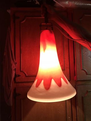 Vintage 21” Large Red & Green Christmas Bell Municipal Street Pole Light
