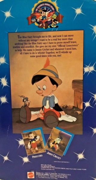 Vintage Walt Disney ' s Pinocchio Plush Boy 18” Stuffed Toy/Doll Mattel 1992 5