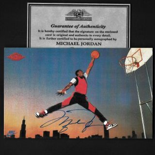 Michael Jordan Hand Signed 1985 Nike Rp 5x3 Promo Autograph Card W/coa Rare